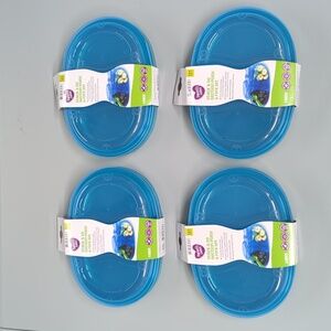 Set of 4 Parent's Choice Stack & Go section plate and fork set